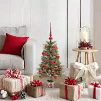 vidaXL Sapin de Noël avec 150 LED avec support Vert 90 cm PE