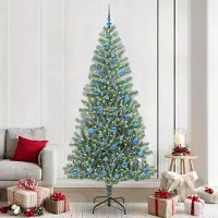 vidaXL Arbre de Noël artificiel floconné de neige avec lumière LED