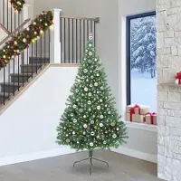 vidaXL Sapin de Noël artificiel pré-éclairé Vert 240 cm PVC
