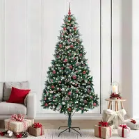 vidaXL Sapin de Noël artificiel Vert 240 cm PVC, Acier et Plastique
