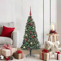 vidaXL Arbre de Noël artificiel pré-éclairé avec ensemble de boules