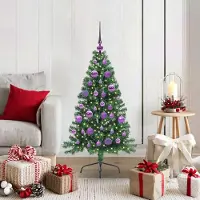 vidaXL Sapin de Noël artificiel pré-éclairé Vert 120 cm PVC