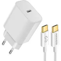 Avizar Mayaxess, chargeur 20W pour Google Pixel 10 Pro XL + câble USB-C 1m, blanc