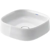 Duravit Vasque à poser Zencha sans vidage et bloc robinetterie 420x420mm blanc (420 mm, 420 mm)
