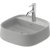 Duravit Vasque à poser Zencha sans robinetterie avec bloc de robinetterie 420x420mm gr sdm (420 mm, 420 mm)