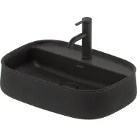 Duravit Vasque à poser Zencha sans robinetterie avec bloc de robinetterie 550x390mm ant matt (390 mm, 550 mm)
