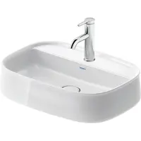 Duravit Vasque à poser Zencha sans robinetterie avec bloc de robinetterie 550x390mm blanc (390 mm, 550 mm)