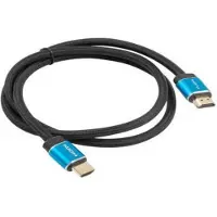 Lanberg Câble HDMI M/M V2.0 1,0m 4K 60Hz CU PREMIUM noir (1 m), Câble vidéo, Noir, Bleu