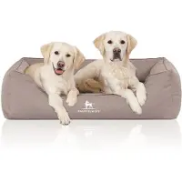 Knuffelwuff Lit pour chien Leon Velour XL, 105 x 75 cm, beige/gris (Chien)