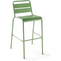 Oviala Chaise haute de jardin en métal vert cactus - Palavas