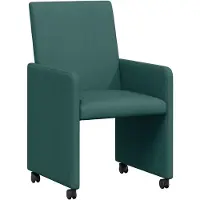 vidaXL : 2 chaises de salle à manger avec roulettes, revêtues en tissu vert foncé