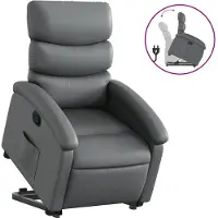 vidaXL Fauteuil relax avec releveur Gris Similicuir