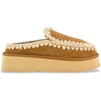 Mou pour femme. MU.FW681004A Sabot Eskimo Plateforme sabots en cuir marron (37), Superiéur à 10 cm, Aucun, Casuel