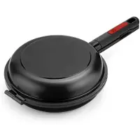 BRA Dupla Premiere | Poêle double pour omelettes et pommes de terre, 26 cm de diamètre, fonte d'aluminium, triple revêtement antiadhésif, 100 % sans , compatible avec tous les types de cuisinières