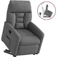 vidaXL Fauteuil relax releveur gris foncé Tissu
