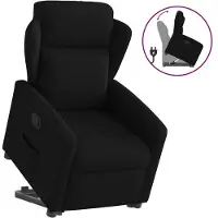 vidaXL Fauteuil relax avec releveur Noir Tissu