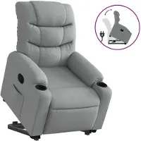 vidaXL Fauteuil inclinable Gris clair Tissu