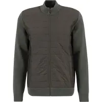 Barbour - Veste gilet matelassé - Essential Carn Baffle Zip Through Knitt Olive pour Homme - Taille L - Kaki