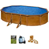 Gre Piscine Ovale Acier Imitation Bois Piscine Ovale Acier Esthétique Bois -