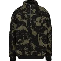 Urban Classics Pattern Fleece Oversized Jacket Vert,Noir 4XL Homme