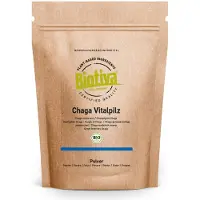 Biotiva Poudre de champignon chaga Biotiva 125 g, issue de l'agriculture biologique