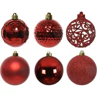 Décoris Christmas Bauble 37 Units Rouge
