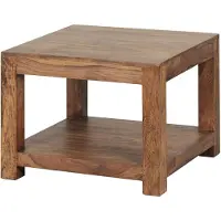 Wohnling Table basse en bois massif de Sheesham 60 x 60 x 45 cm ; WL1.570