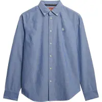 Superdry pour femme. W4010565A Chemise slim oxford bleu (S), Casuel, Coton, Classique, Manche longue