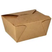 Papstar 87612 Récipient alimentaire jetable Carton, polylactide (PLA), Contenant à usage unique, Marron