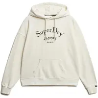 Superdry Brand Mark Relaxed Fit Hoodie Beige 2XS Femme