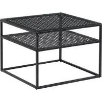 Wohnling Table basse verre métal noir 60x60x45 cm Table de salon carrée moderne avec étagère Table d'appoint Table de salon en verre petite
