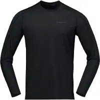 Norrøna - Haut en laine de mérinos - Falketind Equaliserull Long Sleeve M Caviar Black en Laine - Taille S - Noir