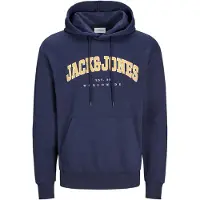 Jack & Jones Sweat-shirt 'JJECaleb' bleu marine / citron / blanc