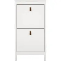 CALICOSY Meuble à chaussures MADRID blanc AUCUNE avec 2 portes battantes, jusqu¿à 8 paires 53,8 x 24,6 x 102,9 cm