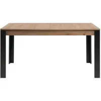 CALICOSY - Table à manger extensible de 150 à 200 cmReproduction chêne artisan et noir - TOLOSA