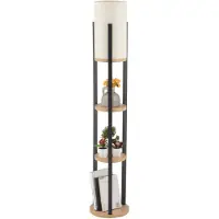 Opviq , Circle Nora - SRC, Lampadaire, CORPS EN PLATS DE SPANCE, Naturel, 135 x 21 x 21 cm
