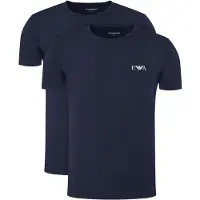Emporio Armani pour homme. EM001849_AF14131 Lot de 2 t-shirts slim fit Homie marine (XXL), Homewear, Coton, Manche courte