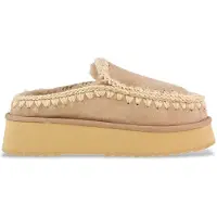 Mou pour femme. MU.FW681004A Sabot Eskimo Plateforme sabots en cuir beige (39), Superiéur à 10 cm, Aucun, Casuel