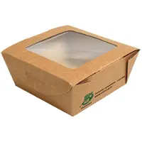 Papstar 87251 Récipient alimentaire jetable Carton, polylactide (PLA), Contenant à usage unique, Marron