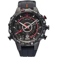 Timex Montre à affichage analogique rouge / noir