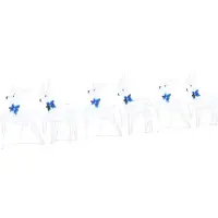 vidaXL Rennes LED 6 pcs Blanc tissu