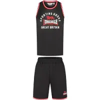 Lonsdale Survêtement 'Pewsey' rouge vif / noir / blanc
