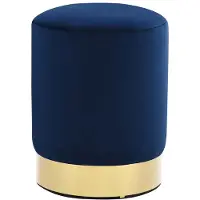 vidaXL Tabouret Bleu et doré Velours 28 x 36 cm