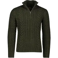 Superdry pour homme. M6110527A Pull en tricot tressé demi-zip Vintage Jacob green (M), Casuel, Vert, Acrylique