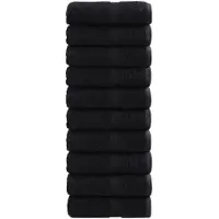 vidaXL Serviettes d'invité de qualité supérieure SOLUND 10 pcs noir