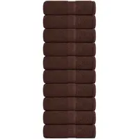vidaXL Serviettes d'invité 10 pcs marron 30x50 cm 360 g/m² 100% coton