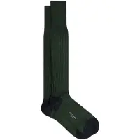 Hackett London Chaussettes vert foncé / noir / blanc