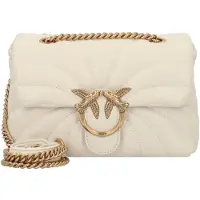 Pinko Cuir sac à épaule bandoulière sac à épaule Love Puff Mini CL Sheep Nappa Quilt White - Antique Gold écru