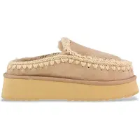 Mou pour femme. MU.FW681004A Sabot Eskimo Plateforme sabots en cuir beige (40), Superiéur à 10 cm, Aucun, Casuel