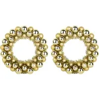 vidaXL Couronnes de Boules de Noël 2 pcs Doré 33 x 33 x 7 cm